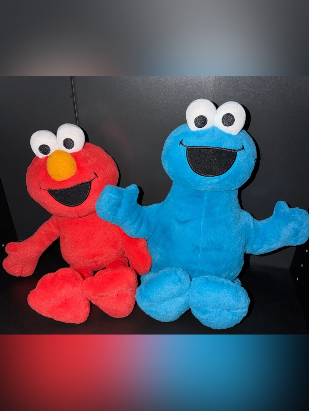 Blue Cookie Monster Plush Toy - Soft Kids Stuffed Character